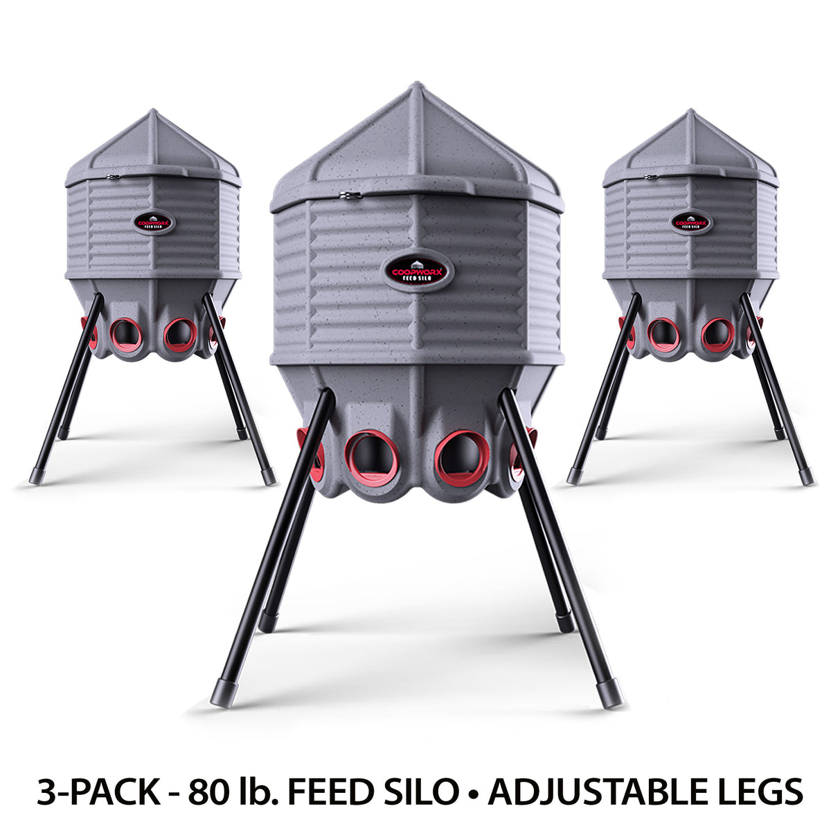 COOPWORX FEED SILO - 80 LB - 3-PACK SPECIAL