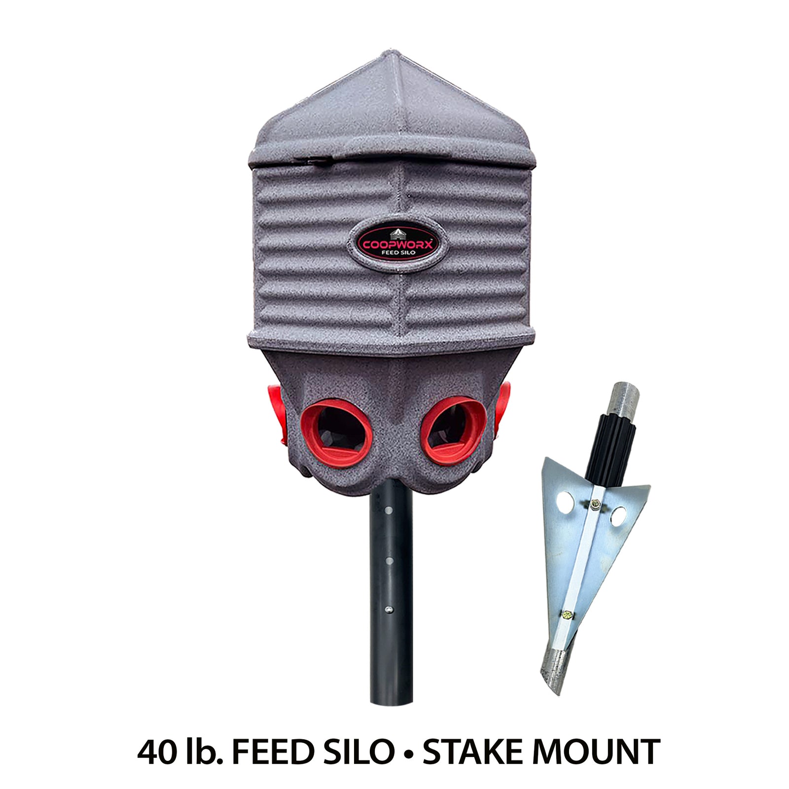 CoopWorx Feed Silo II (40 lb.) Stake Mount Post