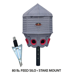 80 lb CoopWorx Feed Silo on Adjustable Stake Mount