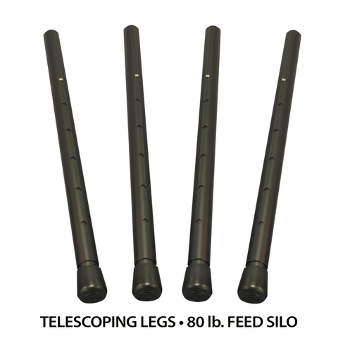 TELESCOPING LEGS • 80 LB. FEED SILO