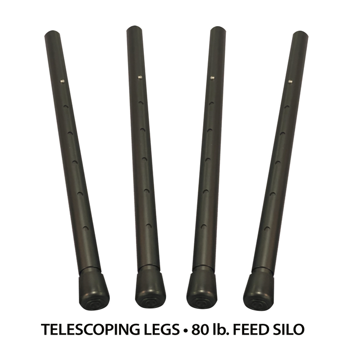 TELESCOPING LEGS • 80 LB. FEED SILO