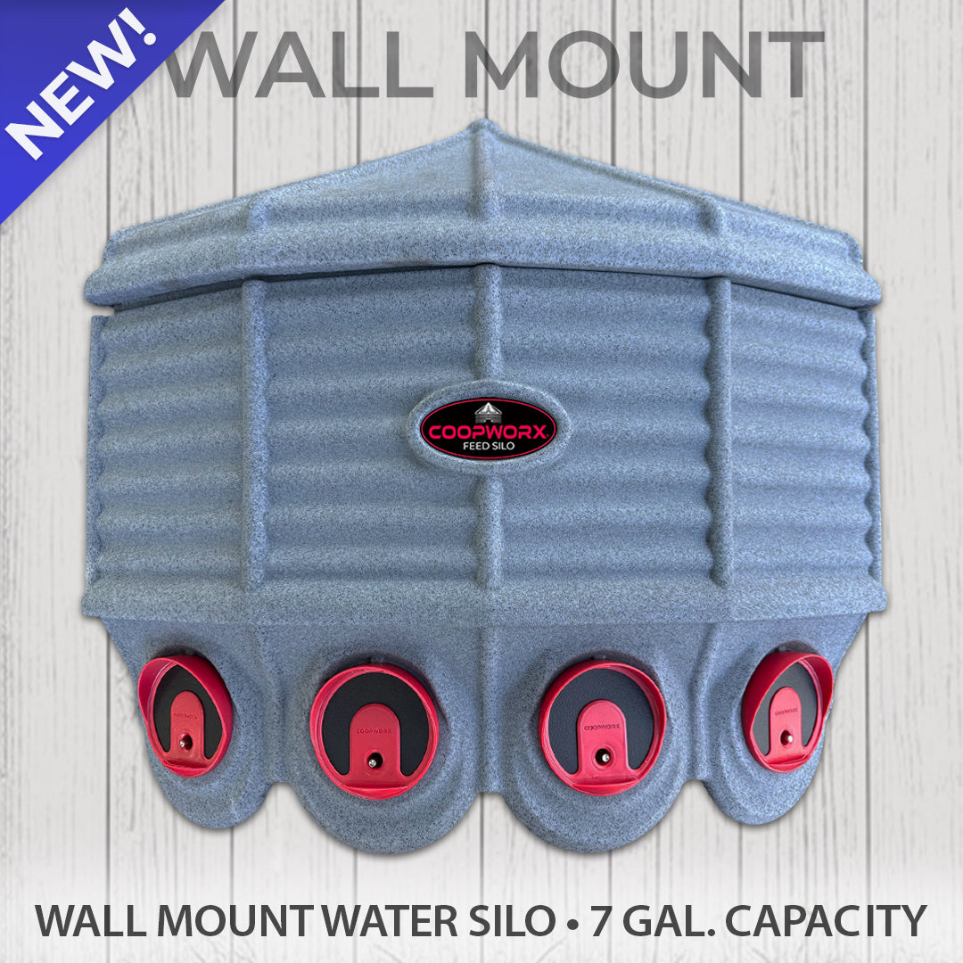 CoopWorx Wall Mount Water Silo — 7 gal. (CW-WALLWATER-PHOTO-FIX-20260921)